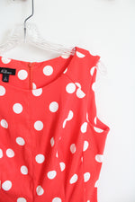 AGB Dress Red & White Polka Dot Pleated Dress | 10