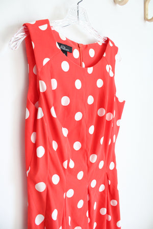 AGB Dress Red & White Polka Dot Pleated Dress | 10