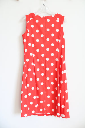 AGB Dress Red & White Polka Dot Pleated Dress | 10