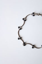 Silver Black Beaded Vine Chain Bracelet