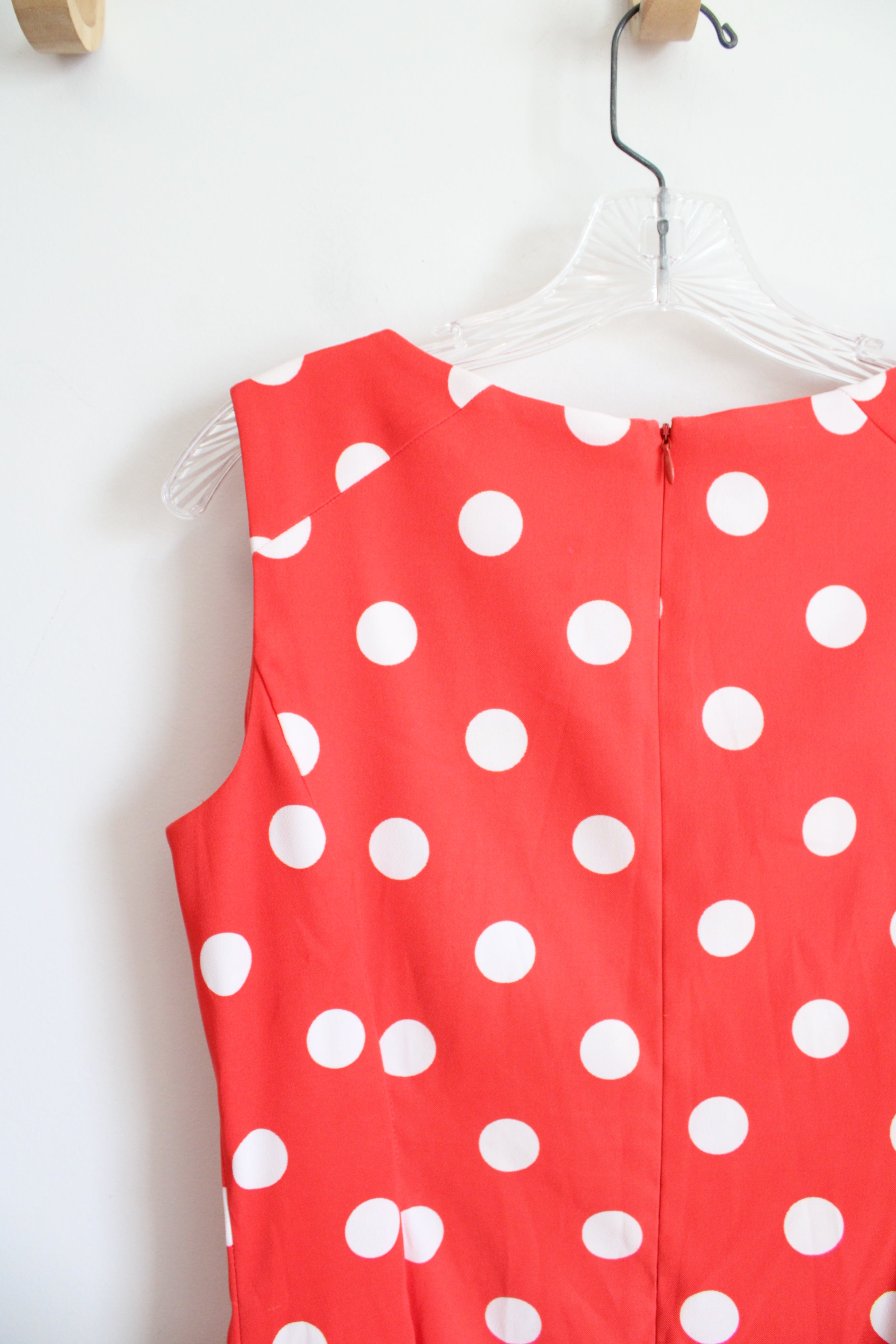 AGB Dress Red & White Polka Dot Pleated Dress | 10