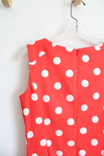 AGB Dress Red & White Polka Dot Pleated Dress | 10