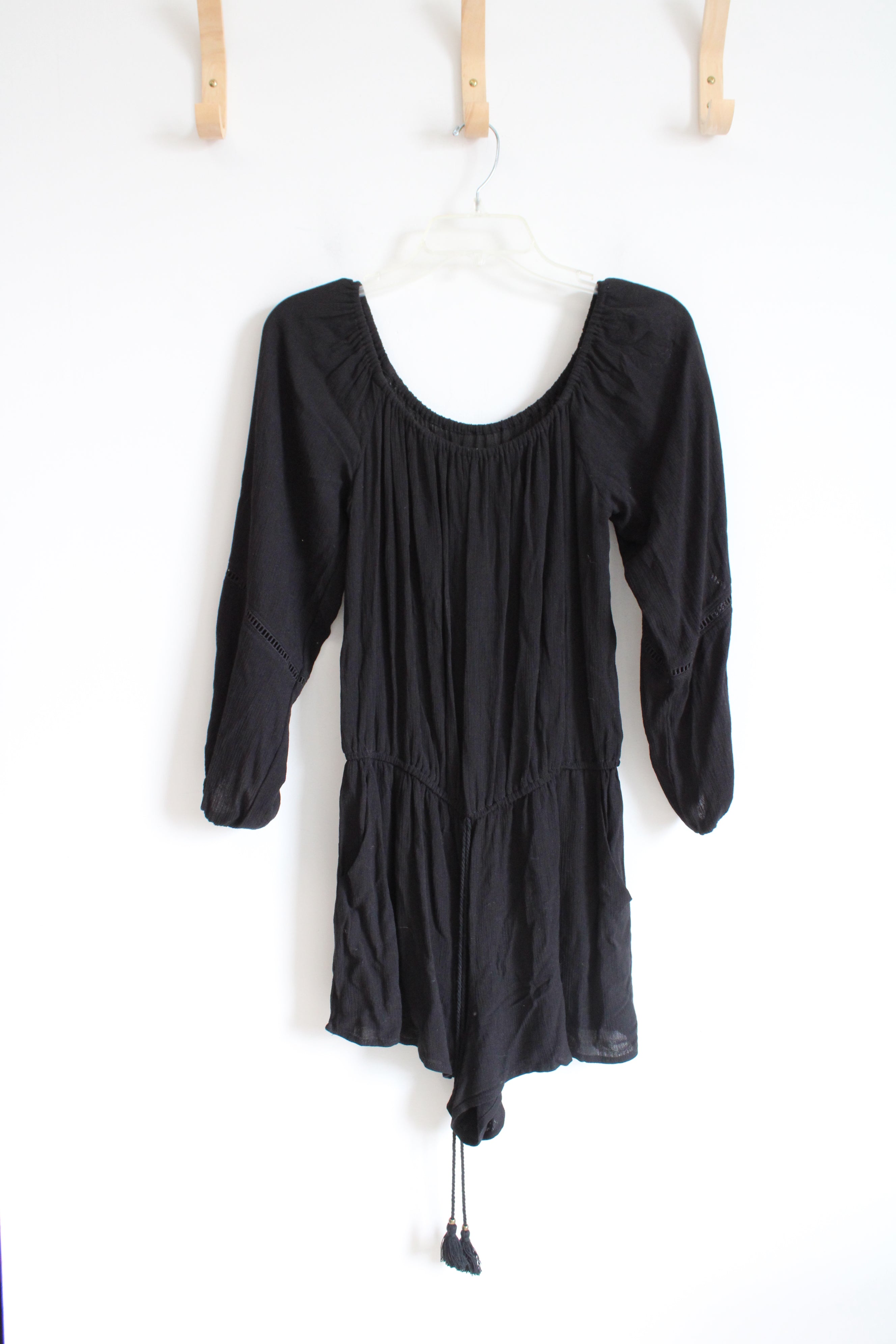 Mossimo Black Wide Neck Romper | M