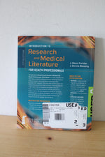Research And Medical Literature For Healthcare Professionals By J. Glenn Forister and J. Dennis Blessing