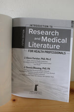 Research And Medical Literature For Healthcare Professionals By J. Glenn Forister and J. Dennis Blessing