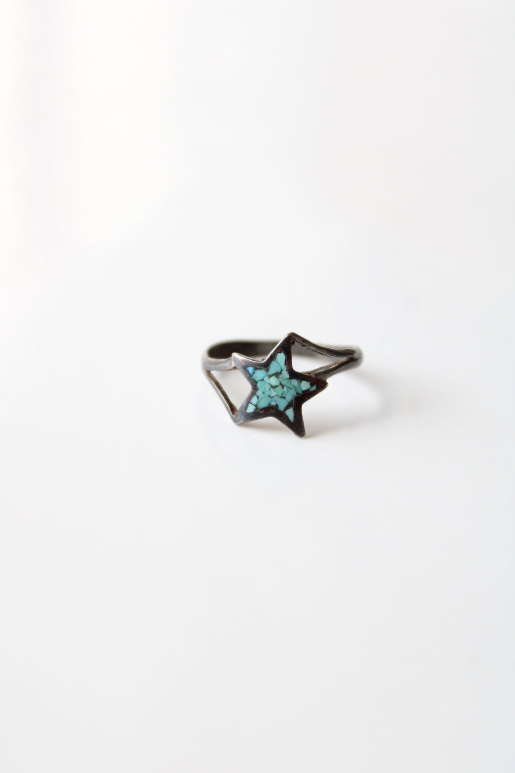 Turquoise Star Silver Ring | Size 6