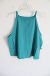 NEW Torrid Foxy High Neck Biscay Bay Blue Crop Tank Top | 3X (22/24)