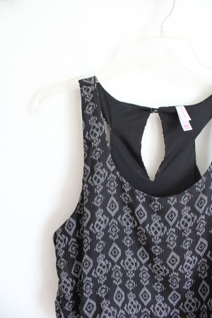 Xhilaration Black & White Diamond Patterned Romper | M