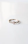 Pink Heart Moonstone Sterling Silver Ring | Size 9