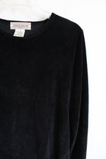 Jones Wear Sport Black Velvet Long Sleeved Shirt | S