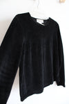 Jones Wear Sport Black Velvet Long Sleeved Shirt | S