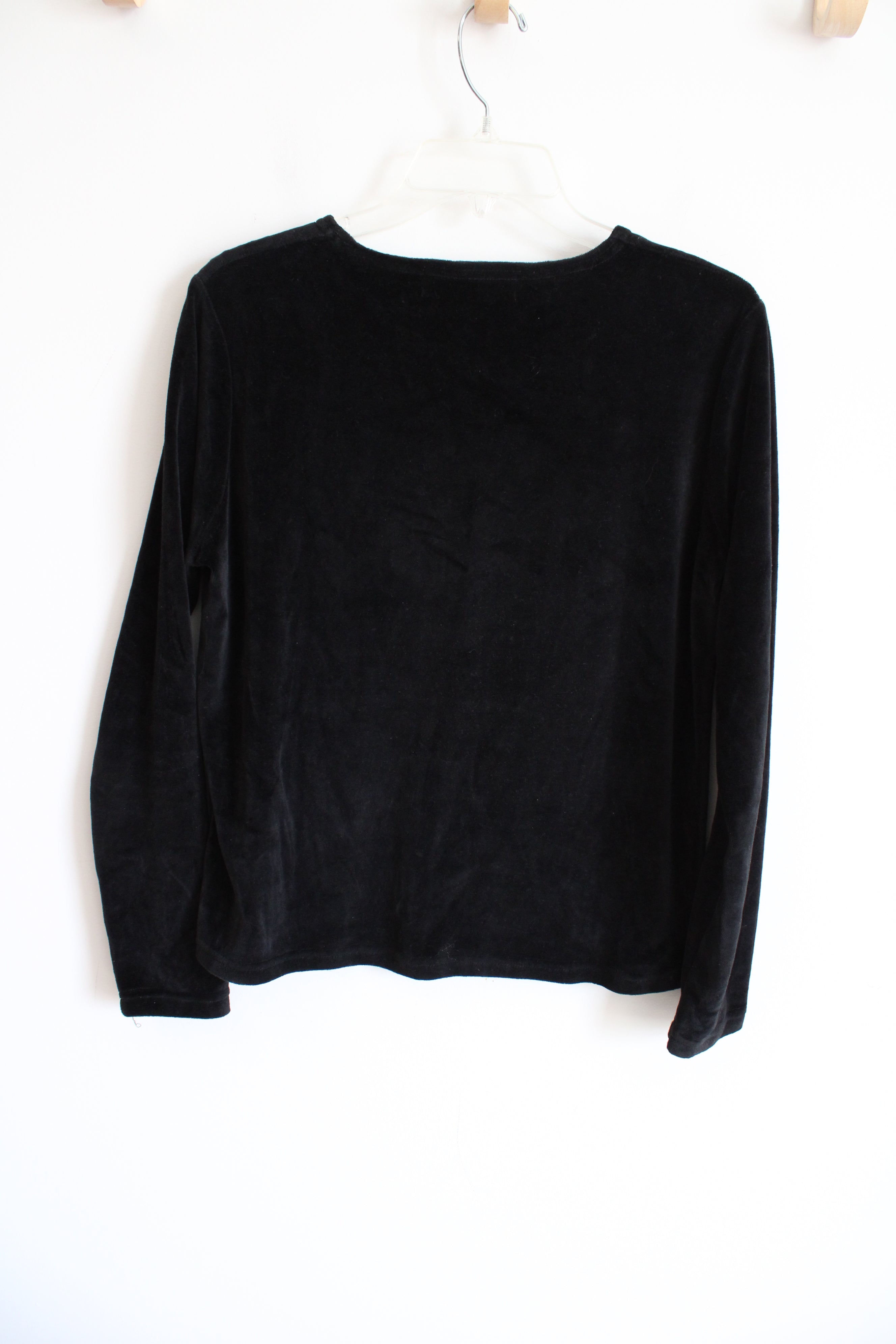 Jones Wear Sport Black Velvet Long Sleeved Shirt | S