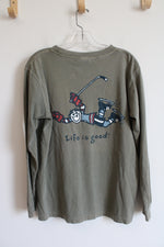 Life Is Good Green Hockey Long Sleeved Shirt | Youth XL (18/20)