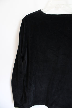 Jones Wear Sport Black Velvet Long Sleeved Shirt | S