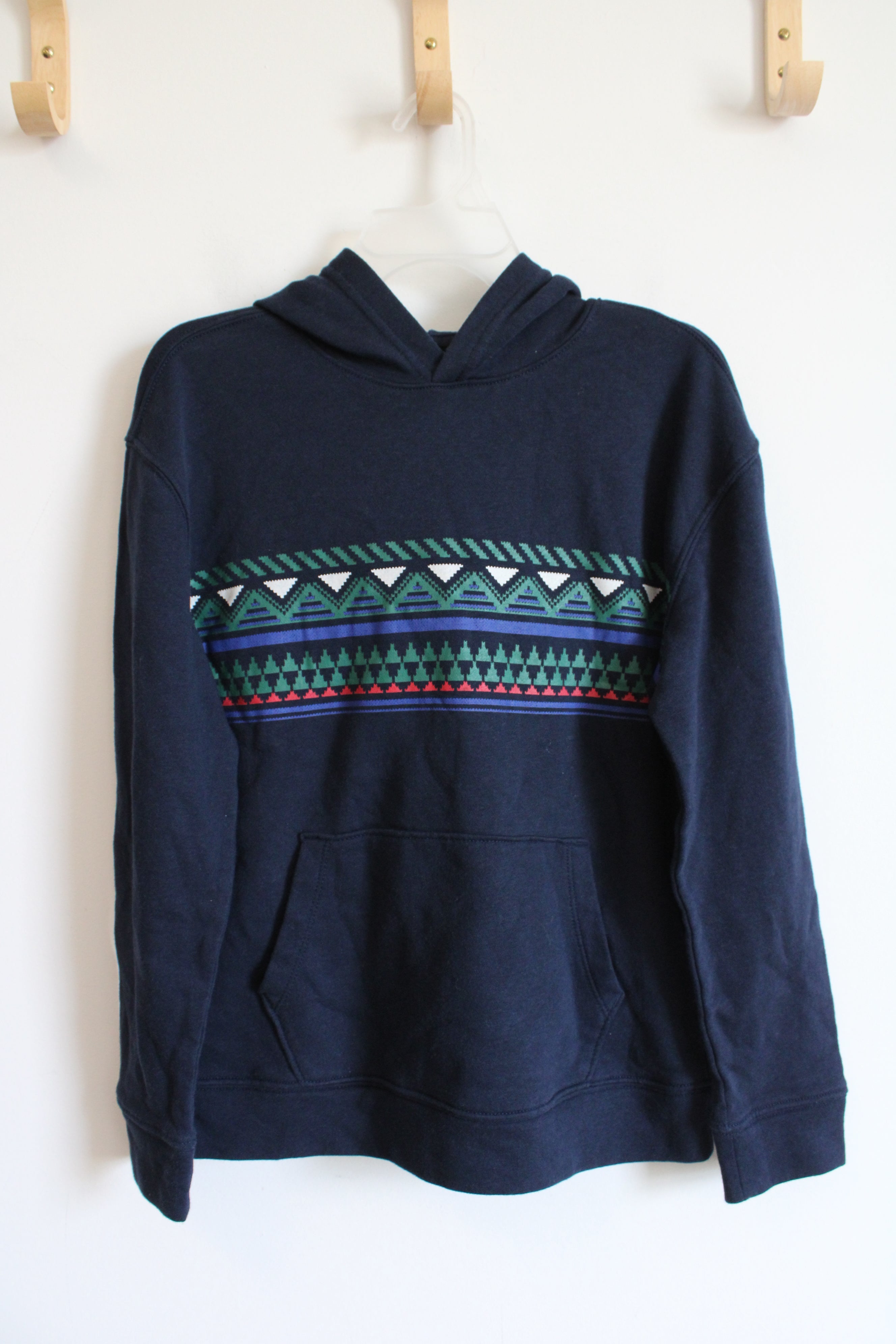 Old Navy Triangle Patterned Blue Hoodie | Youth XL (14/16)