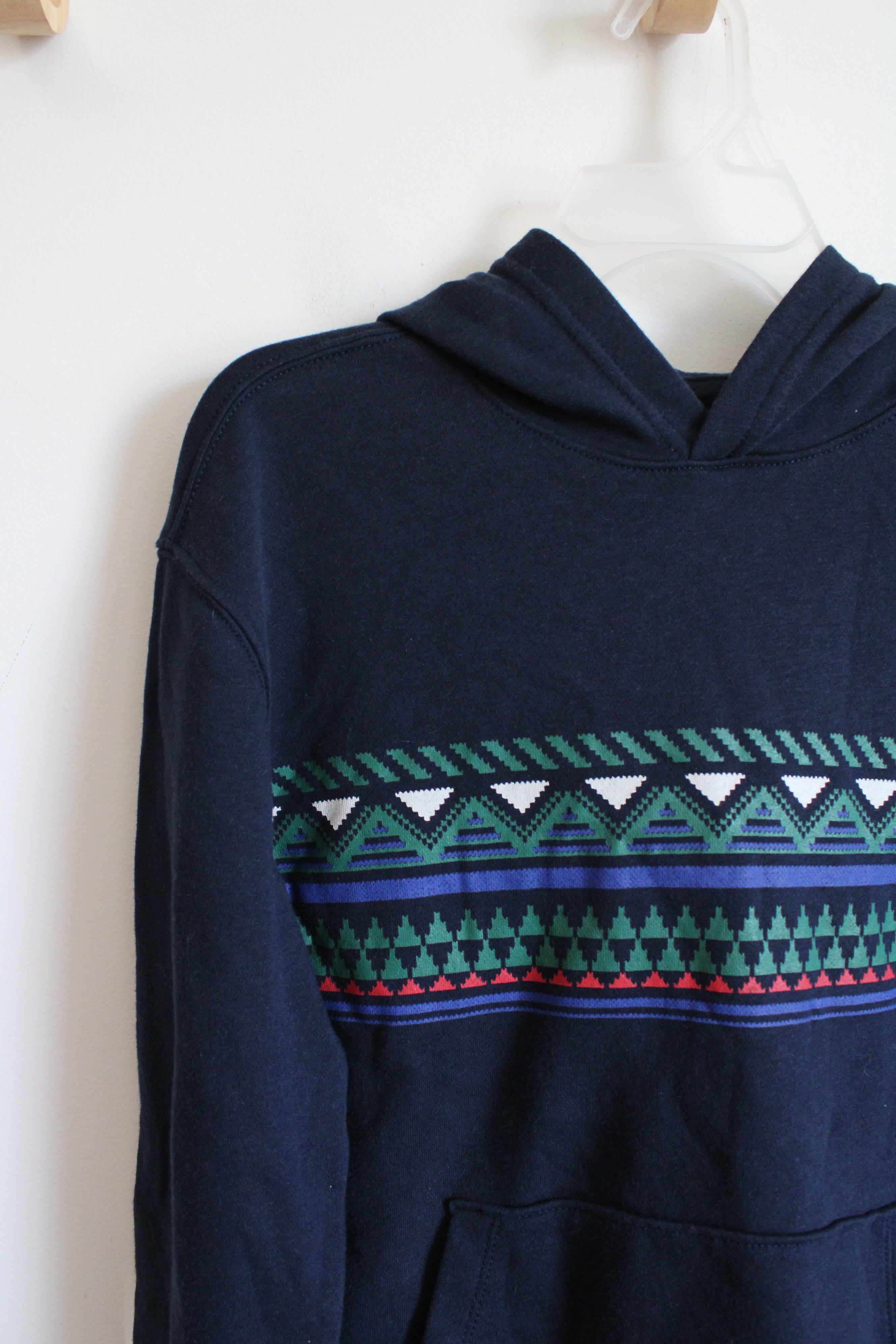 Old Navy Triangle Patterned Blue Hoodie | Youth XL (14/16)