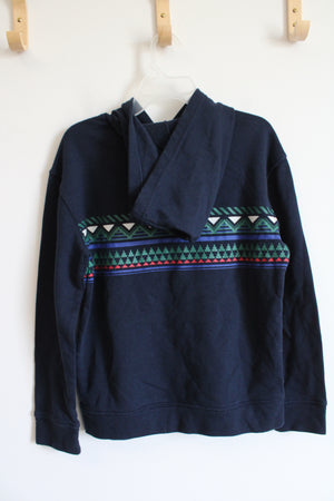 Old Navy Triangle Patterned Blue Hoodie | Youth XL (14/16)