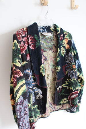 Every Stitch Counts Fort Worth TX Floral Patterned Cardigan | L