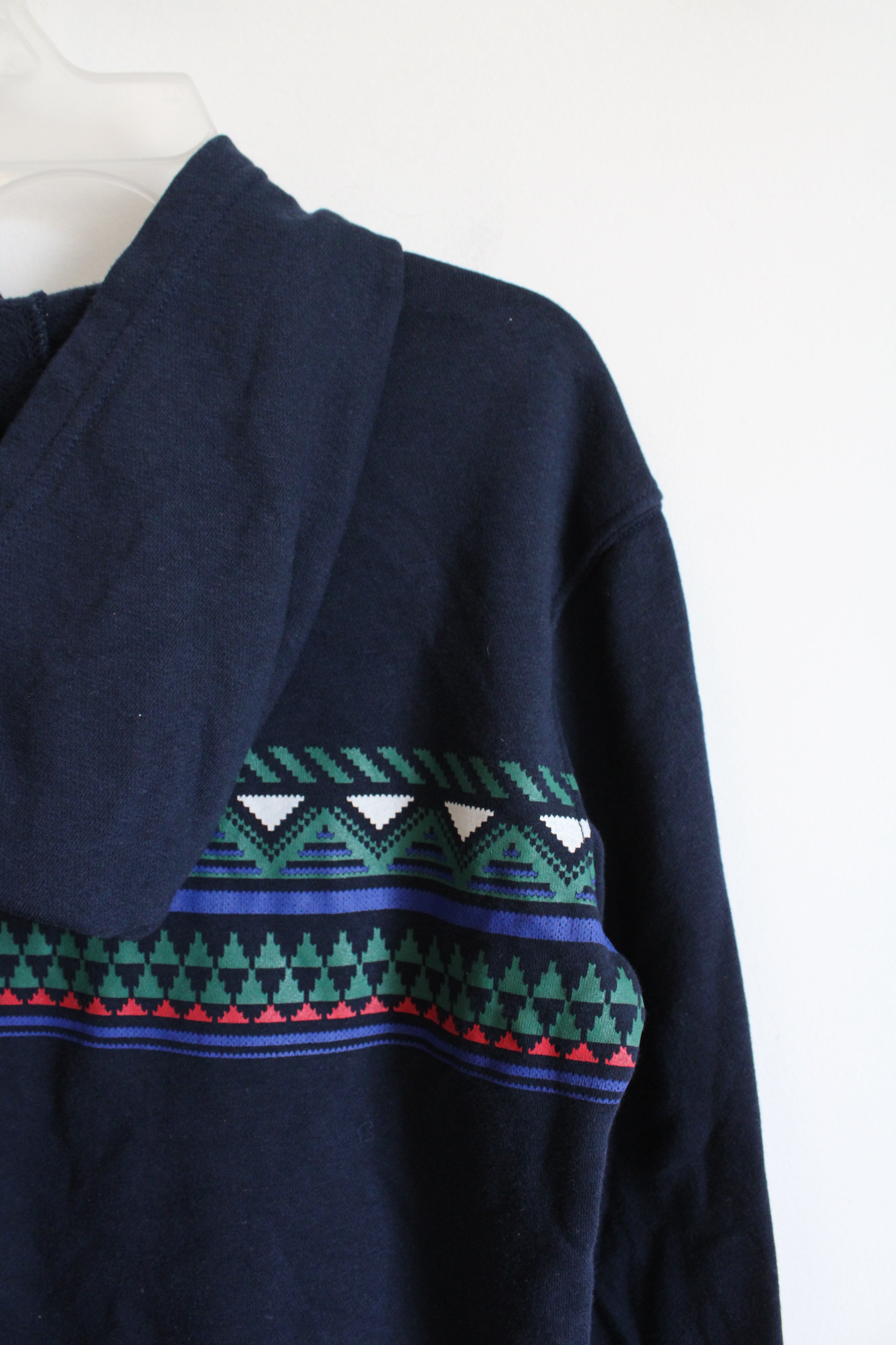 Old Navy Triangle Patterned Blue Hoodie | Youth XL (14/16)