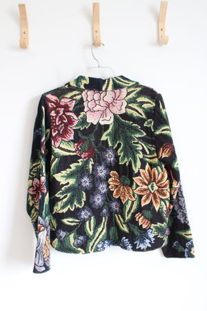 Every Stitch Counts Fort Worth TX Floral Patterned Cardigan | L