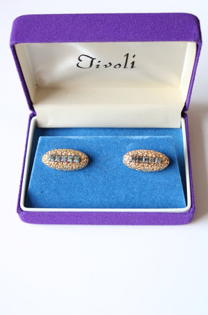 Trivoli Gold Crystal Nugget Shape Cufflinks