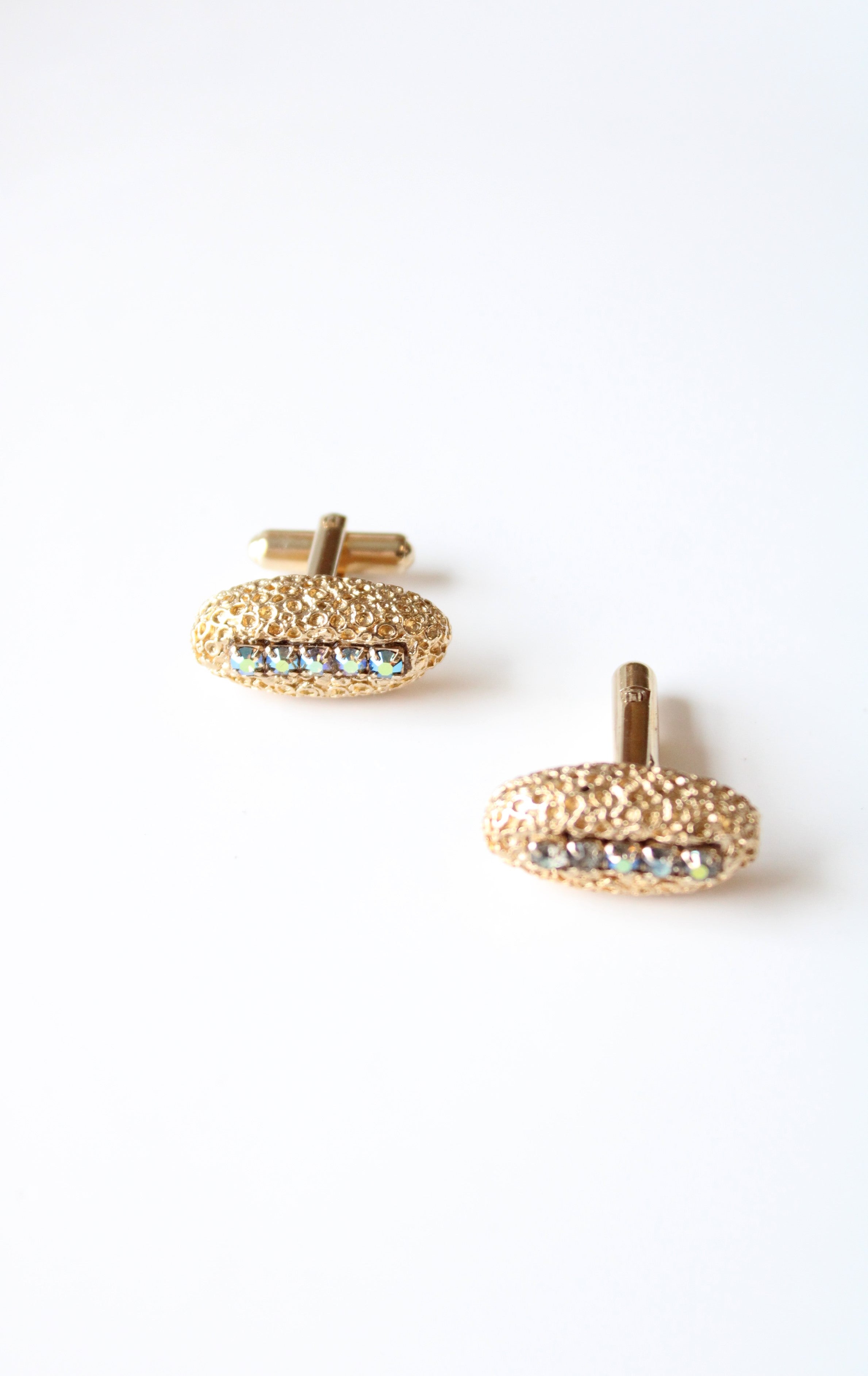 Trivoli Gold Crystal Nugget Shape Cufflinks