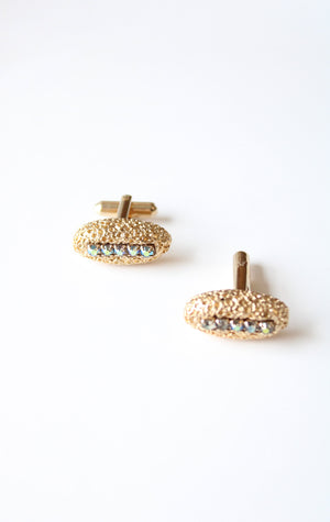 Trivoli Gold Crystal Nugget Shape Cufflinks