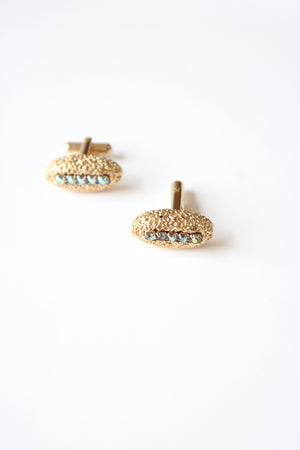 Trivoli Gold Crystal Nugget Shape Cufflinks