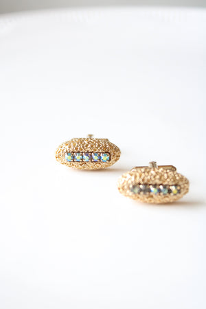 Trivoli Gold Crystal Nugget Shape Cufflinks