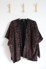 Cuddl Duds Brown Animal Print Pancho Cardigan | S/M