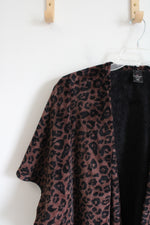 Cuddl Duds Brown Animal Print Pancho Cardigan | S/M