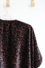 Cuddl Duds Brown Animal Print Pancho Cardigan | S/M