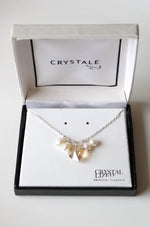 Crystale By LJ Swarovski Elements Heart Pendant Genuine Ivory Pearl Necklace