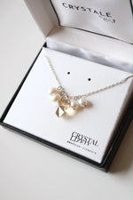 Crystale By LJ Swarovski Elements Heart Pendant Genuine Ivory Pearl Necklace