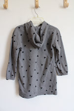 Old Navy Gray & Black Heart Hoodie Dress | Youth S (6/7)