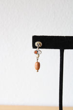 NEW Liz Claiborne Wooden Beaded Dangle Stud Earrings