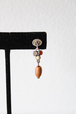 NEW Liz Claiborne Wooden Beaded Dangle Stud Earrings