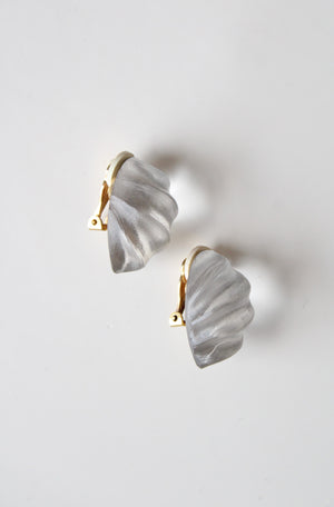 Handcrafted By Alexis Bittar Gray Reflective Clip On Earrings