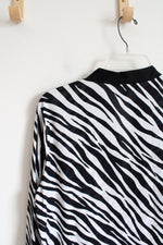 Jones New York Black and White Patterned Top | L