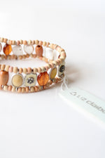 NEW Liz Claiborne Wooden Beaded Elastic Bracelet