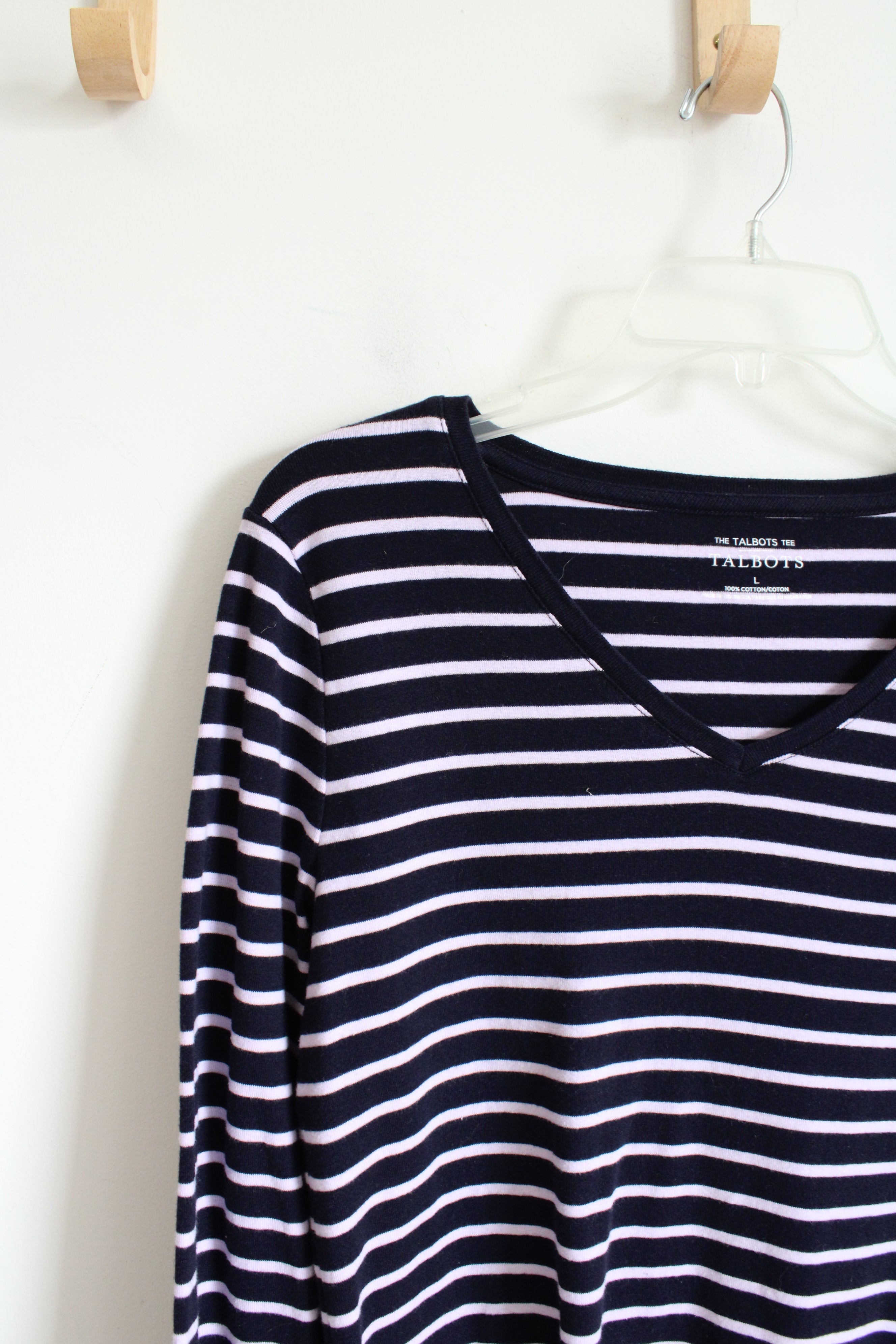 Talbots Blue and White Striped Tee | L