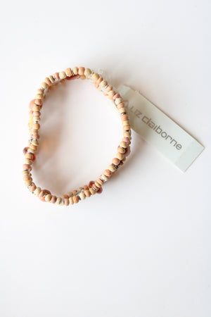 NEW Liz Claiborne Wooden Beaded Elastic Bracelet