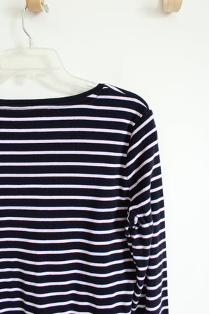 Talbots Blue and White Striped Tee | L