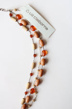 NEW Liz Claiborne Wooden Beaded Necklace