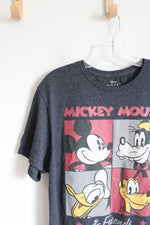 Disney Gray Blue Short Sleeved Mickey Mouse Shirt | M