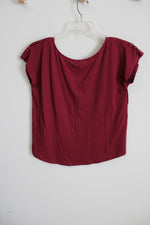 Lauren Conrad Maroon Lace Layered Top | M