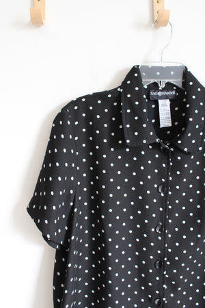 Sag Harbor Black and White Polka Dot Top | L