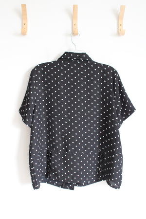 Sag Harbor Black and White Polka Dot Top | L