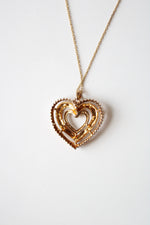 Heart Diamond Accent Two-Toned Sterling Silver Heart Pendant Necklace