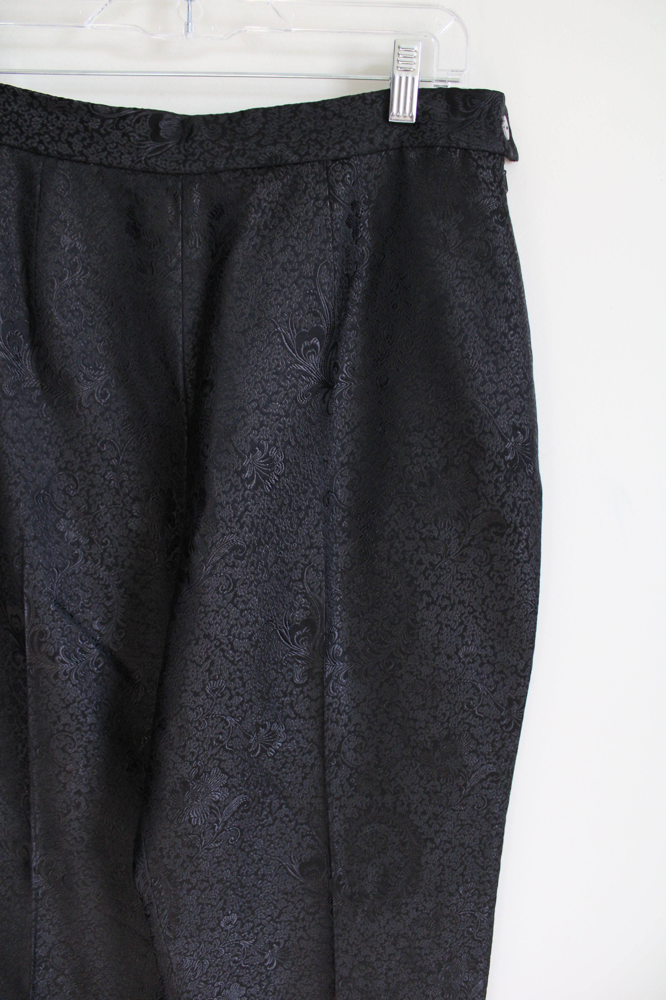 Rena Rowan Vintage Black Silk Blend Print Pant | 12